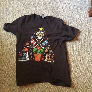 Christmas tree ornament hockey shirt